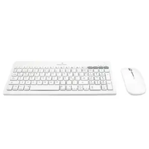 Kit Perfect Choice Teclado+Ratón 2.4Ghz+Bluetooth Recargable USB-C/USB-A Zebrary Blanco