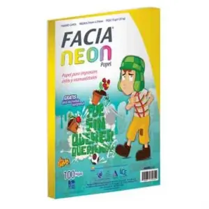 Papel Facia Vision Carta Neon Amarillo C/100 Hojas