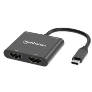 Convertidor USB-C Manhattan a HDMI 2 puertos 4K - MST