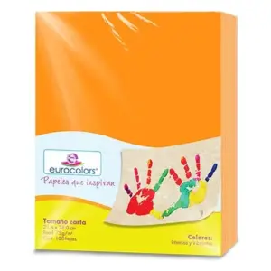 Papel Cortado Eurocolors Carta Naranja Vibrante C/100