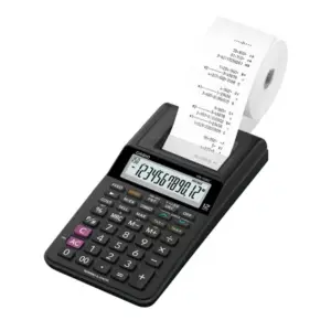 Calculadora Casio con impresora tipo Sumadora HR-10RC negro pantalla LCD  Costo Venta y Margen 150 pasos