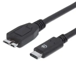 Cable Manhattan USB-C V3.1 C-Micro B 1m Color Negro