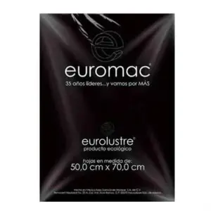 Papel Lustre Euromac 50x70" Negro 25 Hojas