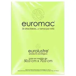 Papel Lustre Euromac 50x70" Verde Nilo 24 Hojas
