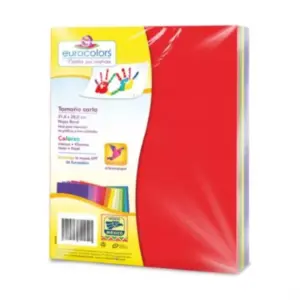 Papel Cortado Eurocolors Carta Arcoiris Bright 100Hojas Paquete