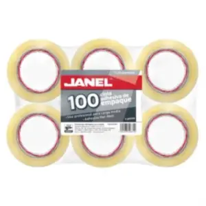 Cinta Janel 155 Empaque Transparente 48mmx50m Paquete C/6 Pzas