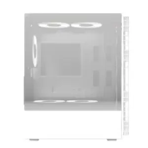 Gabinete Gamer Media Torre Dragonfly Crystal GM745 Panel Izq Cristal + Frente Cristal, Azender Blanco