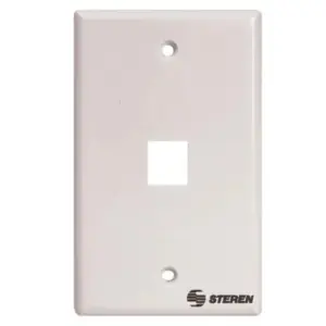 Placa Steren P/Registro de 1 Cavidad Keystone CAT5 y 6