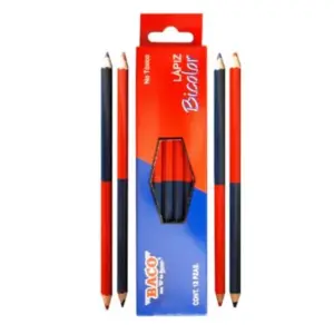 Lápiz Baco Bicolor Color Rojo-Azul C/12 Pzas