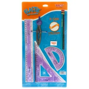 JUEGO DE GEOMETRIA BACO 5470 ELASTIK IRROMP COMPAS 600