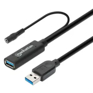 Cable de Extensión Manhattan USB 3.0 Tipo A Macho a Hembra 15m 5Gbps Negro