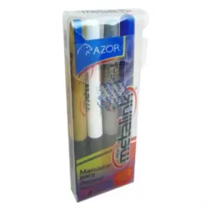 Marcador Permanente Signal Metalink Punta Fina Colores Surtidos C/4 Pzas