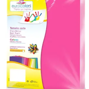 Papel Cortado Eurocolors Carta Rosa Neon C/100