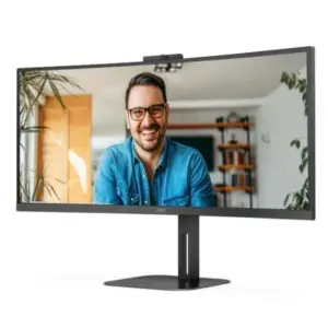 Monitor AOC 34" Professional Curvo VA 1500-R 3440x1440 HDMI DP USB-C DP AltMode 100hz 1ms USB Hub Windows Hello We