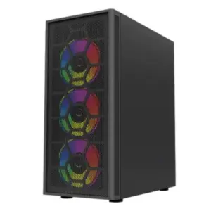 Gabinete Gamer Compact Media Torre Dragonfly Perform Crystal GM590CB, Panel Izq Cristal + Frente Cristal, Negro