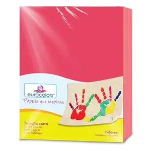 Papel Cortado Eurocolors Carta Rojo C/100