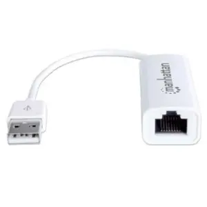 Adaptador Manhattan Fast Ethernet USB 2.0 Alta Velocidad 10/100 Color Blanco