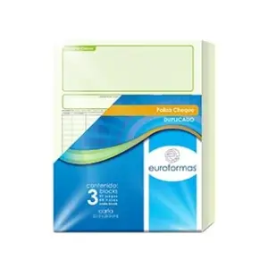POLIZA CHEQUES EUROFORMA DUPLICA CTA 25 JGS 50H C/3 B.